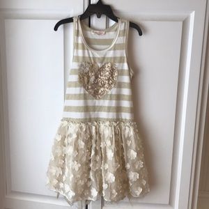 Girls cream & gold dress